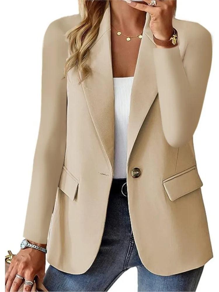 Damen Blazer Casual Langarm Relaxed Fit Jacke