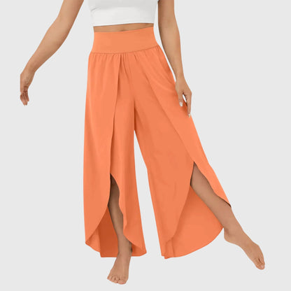 Damen Boho-Hose Weit geschnitten mit Schlitzdesign