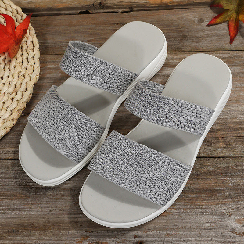 Damen Sandalen Leichte Komfortsandalen Elastisch Beige