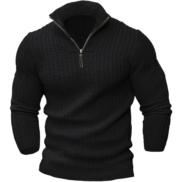 Eveloria Herren Pullover Reißverschluss Trendig
