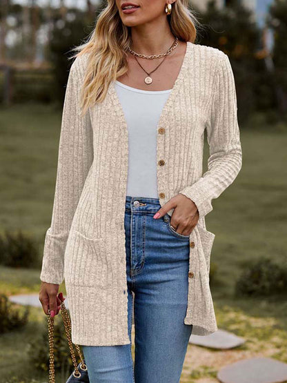 Damen Strickjacke Mit Taschen