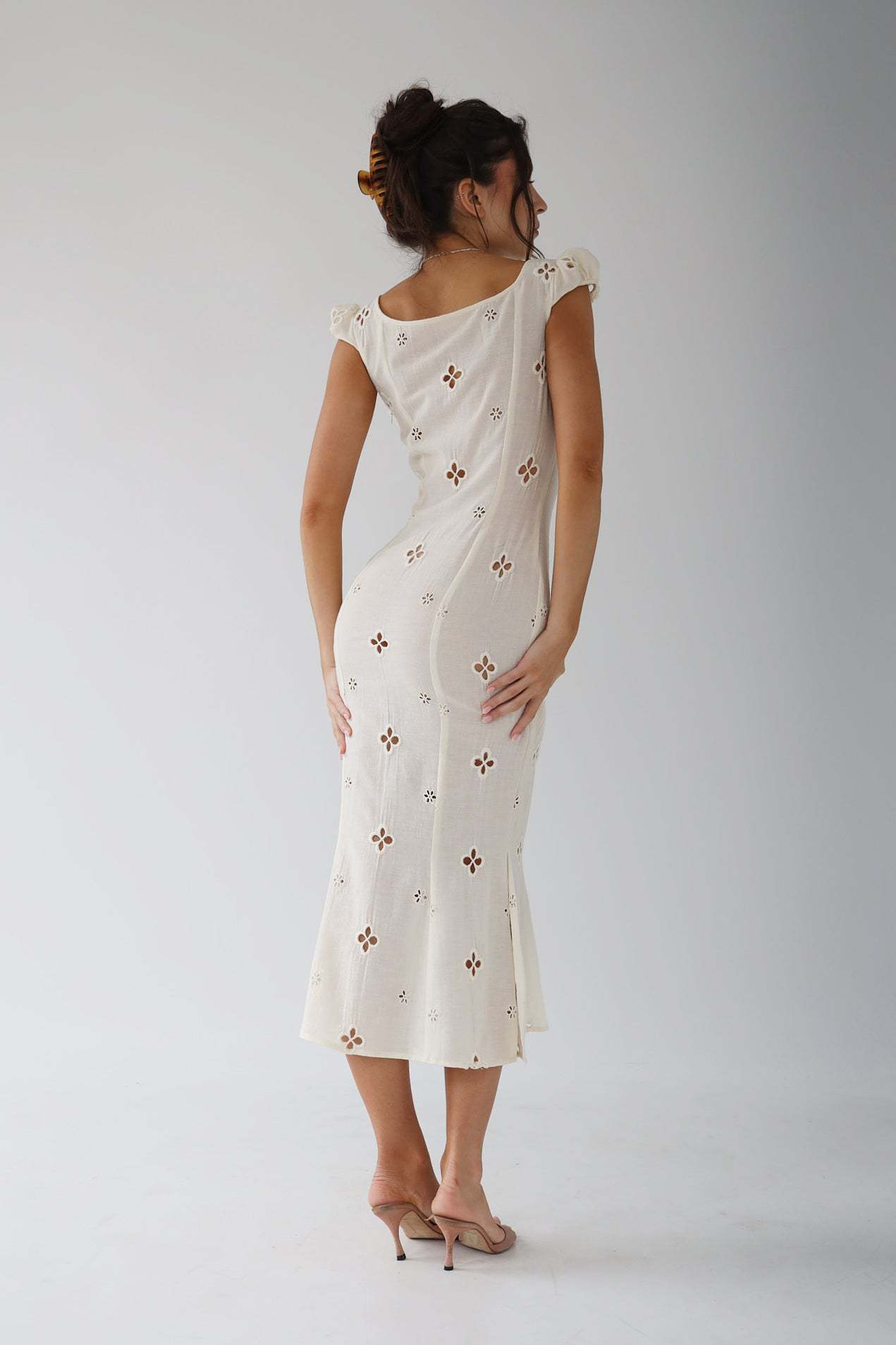 Midi-Kleid Damen Hochzeitsgast Kleid aus Seide Elegant Blau