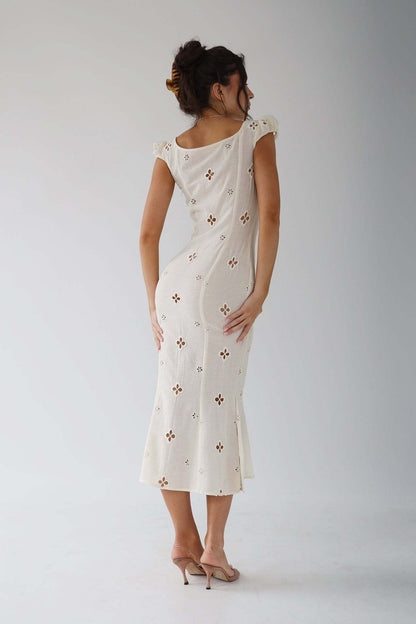 Midi-Kleid Damen Hochzeitsgast Kleid aus Seide Elegant Blau