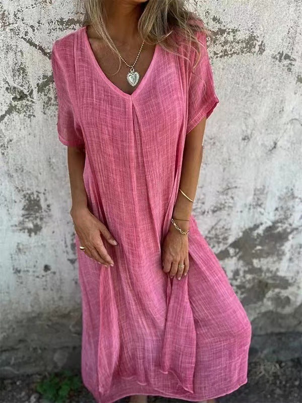 Damen Sommerkleid Leicht Baumwolle Pastell