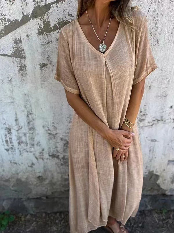 Damen Sommerkleid Leicht Baumwolle Pastell