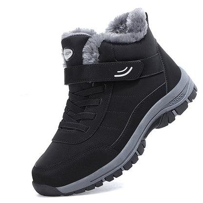 Herren Winterstiefel Gepolstert Profilsohle Warm Schwarz - Eveloria