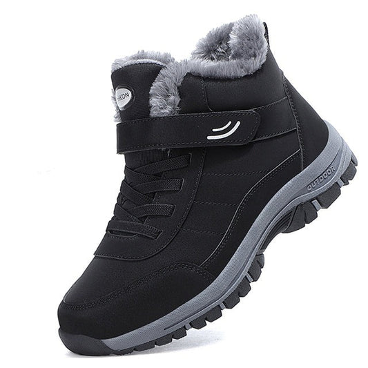 Herren Winterstiefel Gepolstert Profilsohle Warm Schwarz - Eveloria