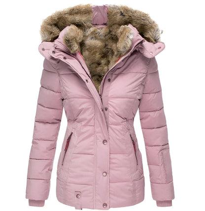 Damen Winterjacke Taillierte Kapuze