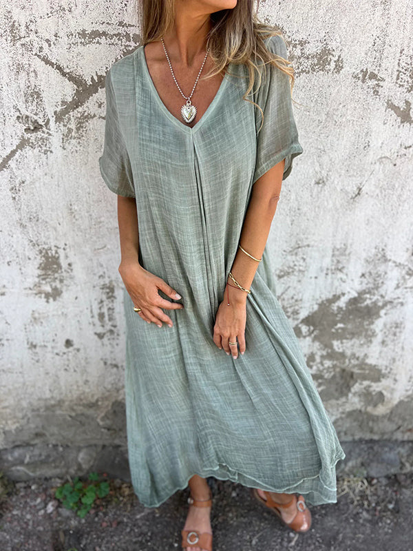 Damen Sommerkleid Leicht Baumwolle Pastell