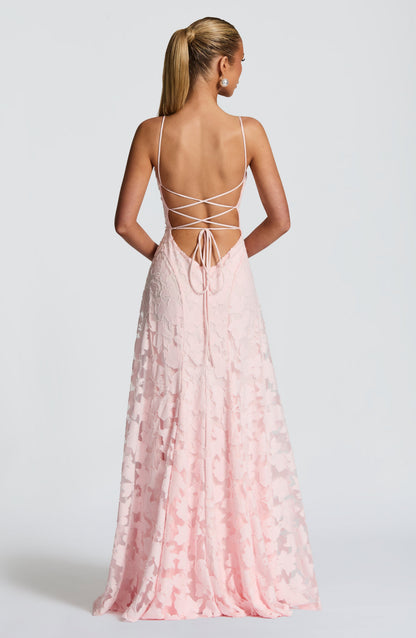 Damen Maxi Kleid Spaghettiträger Hochzeitsgast