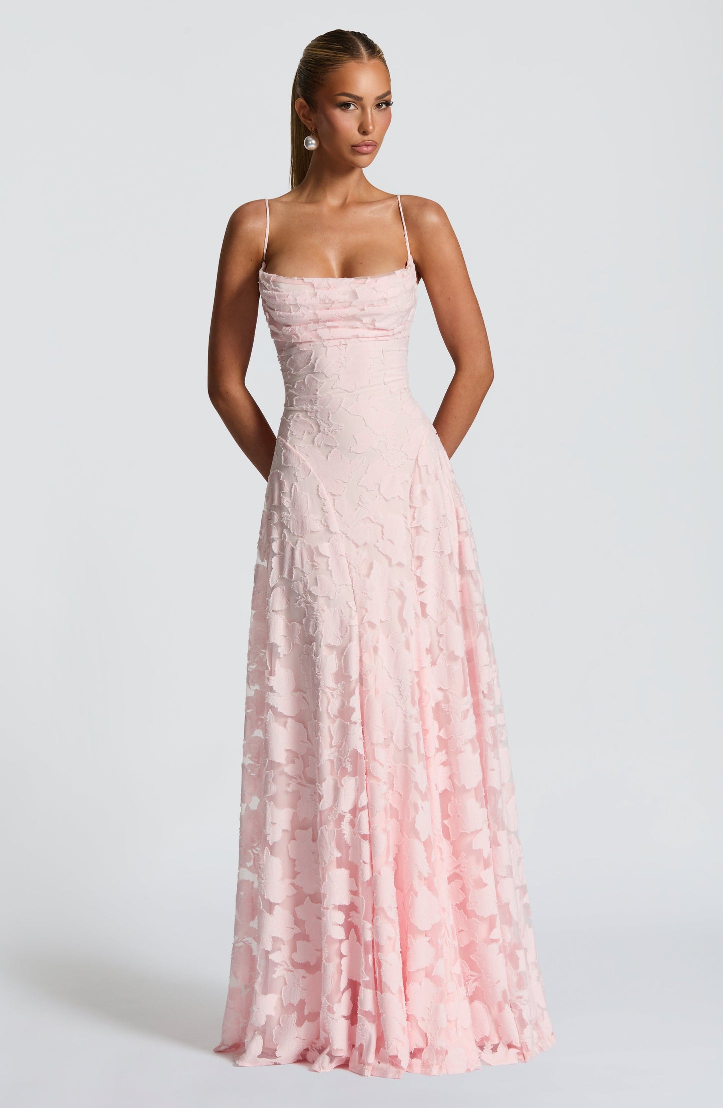 Damen Maxi Kleid Spaghettiträger Hochzeitsgast