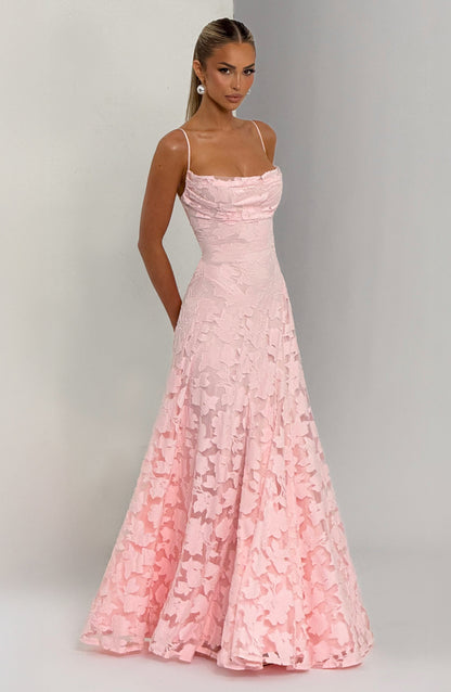 Damen Maxi Kleid Spaghettiträger Hochzeitsgast
