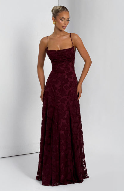 Damen Maxi Kleid Spaghettiträger Hochzeitsgast