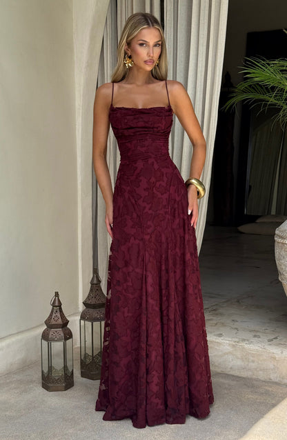 Damen Maxi Kleid Spaghettiträger Hochzeitsgast