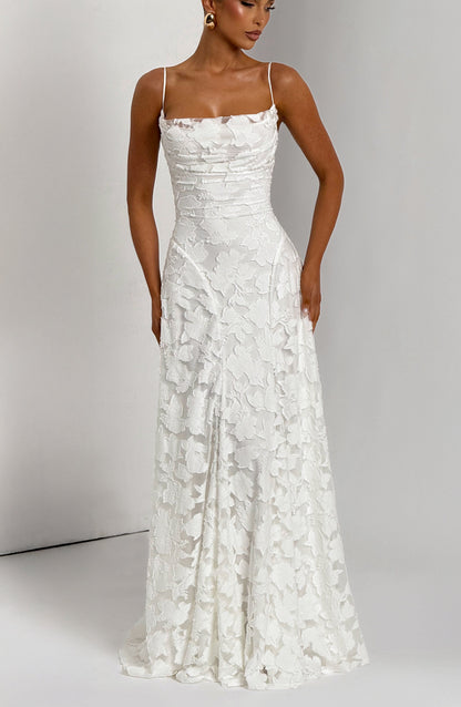 Damen Maxi Kleid Spaghettiträger Hochzeitsgast