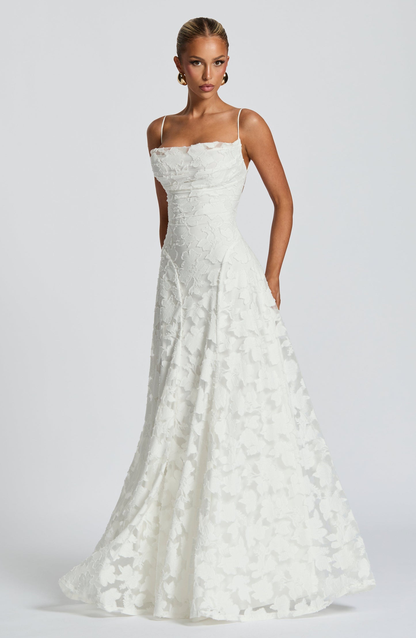 Damen Maxi Kleid Spaghettiträger Hochzeitsgast