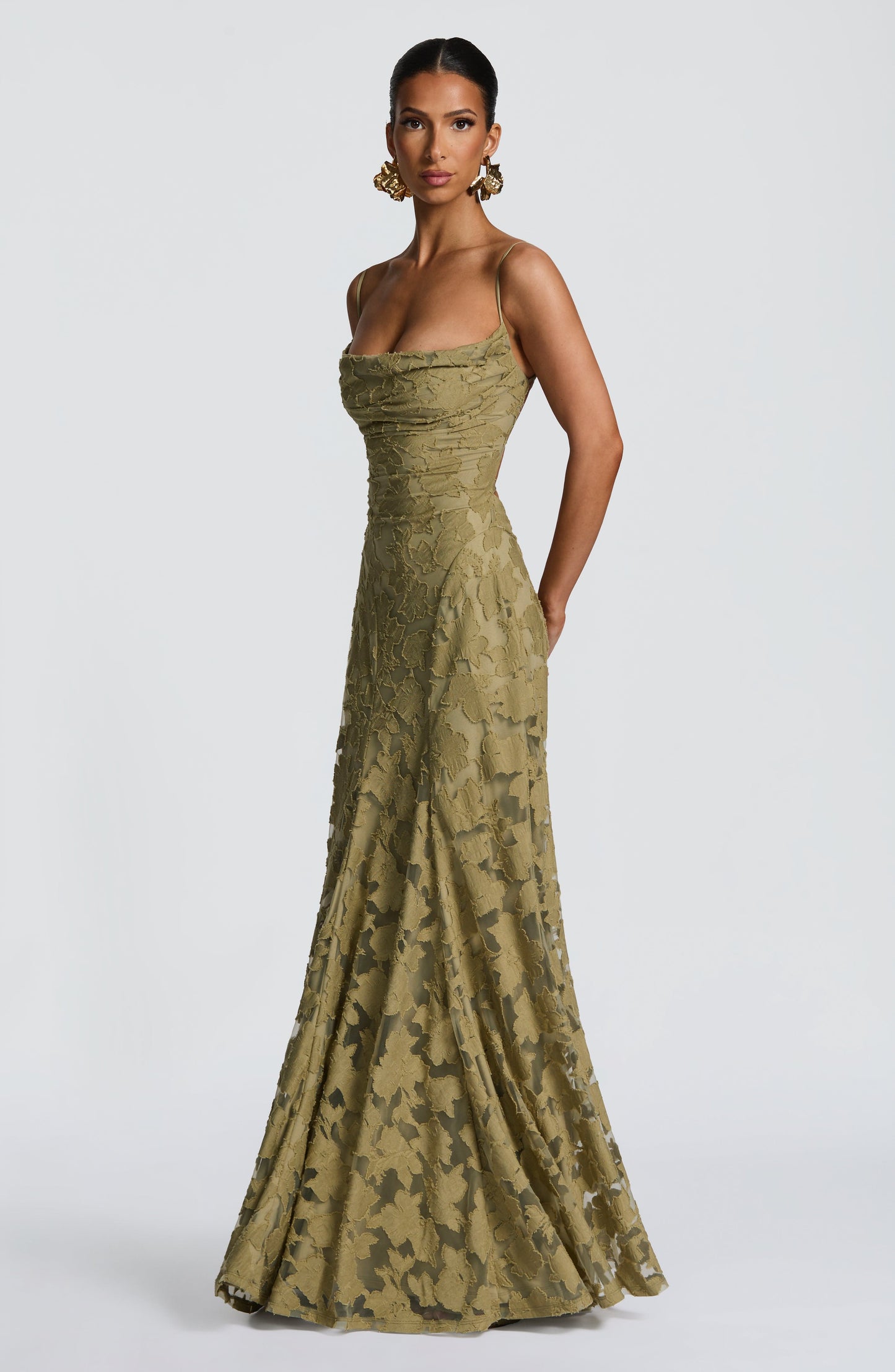 Damen Maxi Kleid Spaghettiträger Hochzeitsgast
