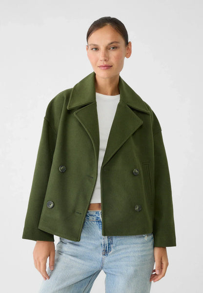 Damen Oversize Kurzmantel Herbst Übergang
