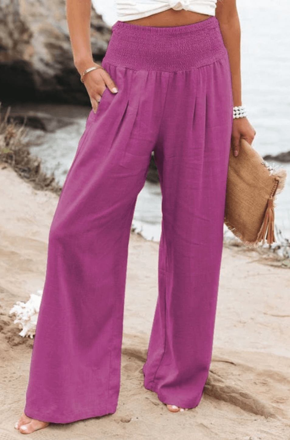 Elegante Damen Palazzo-Hose Dehnbar