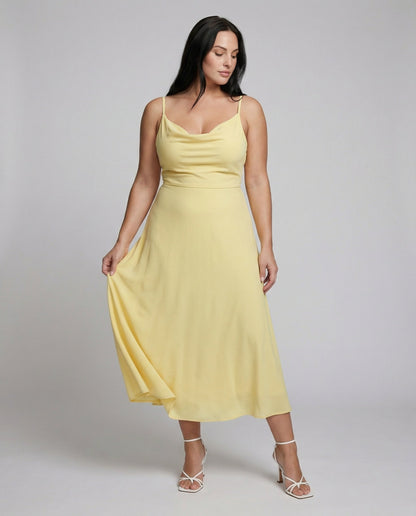 Eveloria Damen Kleid Lang Drapiert Mit Einem Eingebauten Bh - Eveloria