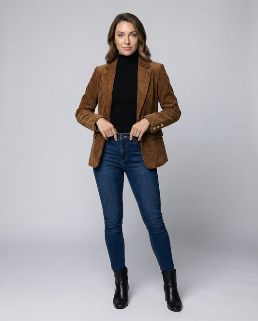 Damen Blazer Elegant Cord - Eveloria