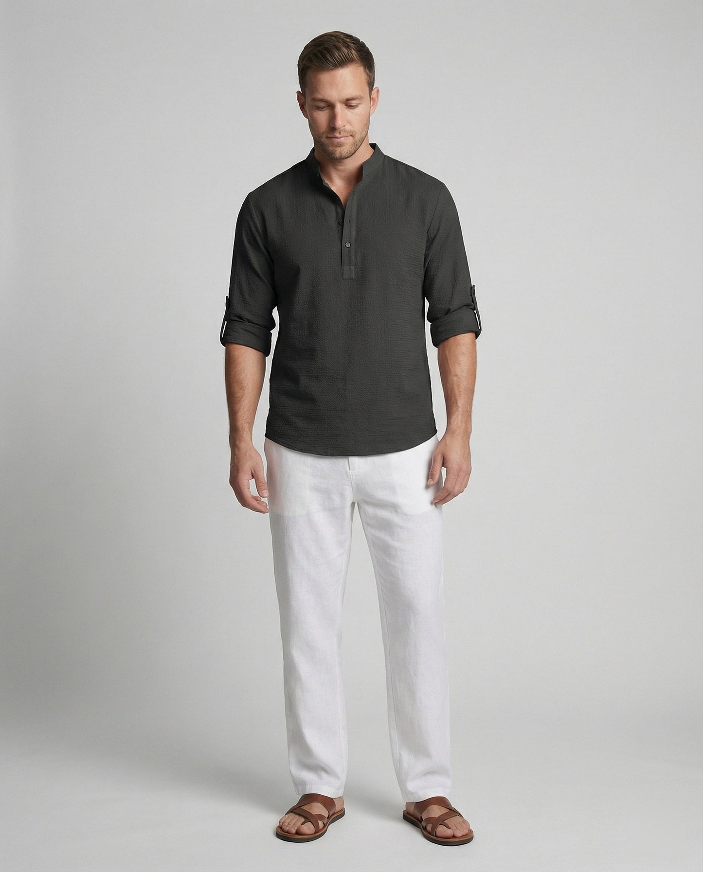 Elegantes Damen Baumwollhemd Freizeit Weiss