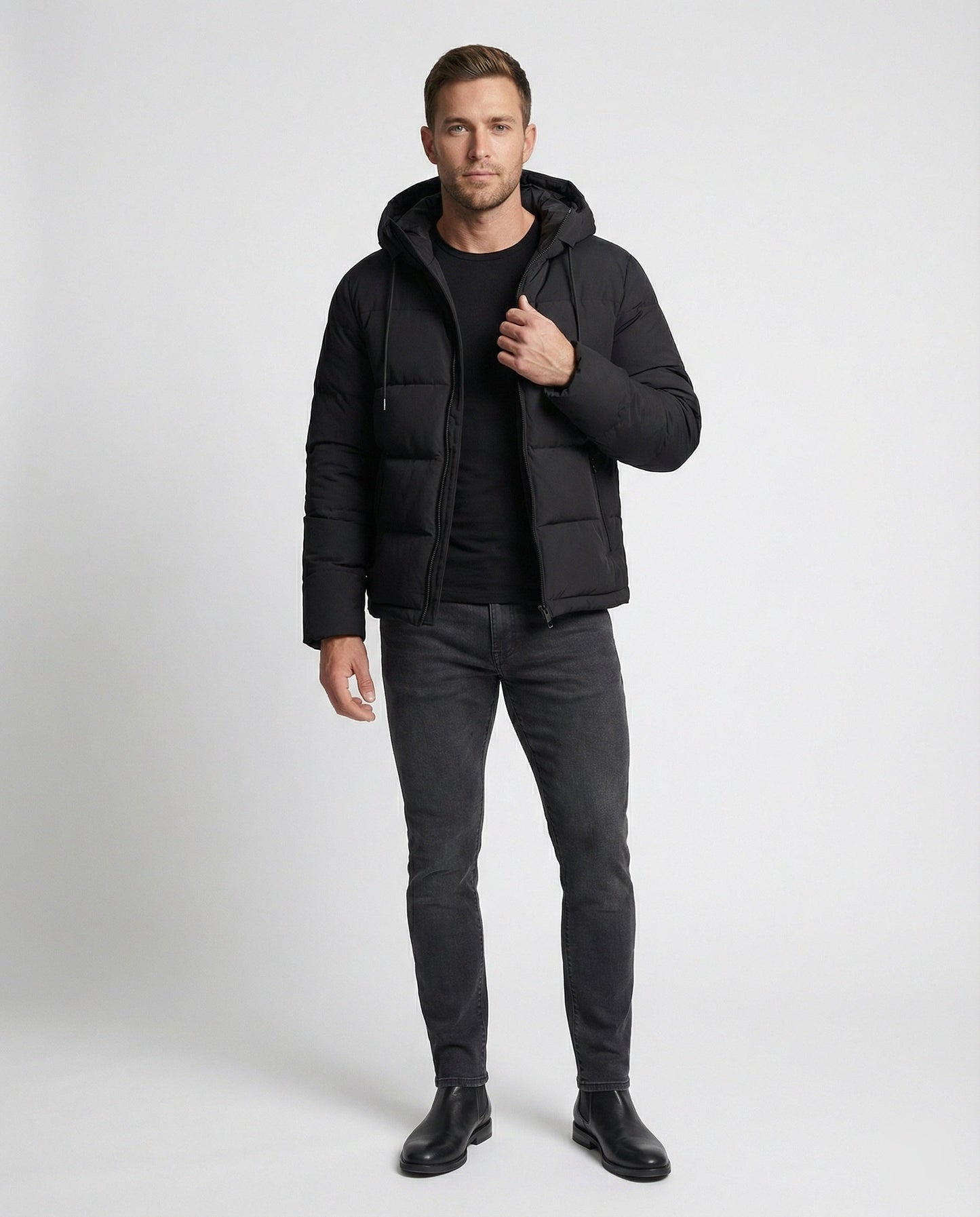 Herren Pufferjacke Warm Winterdaunenjacke