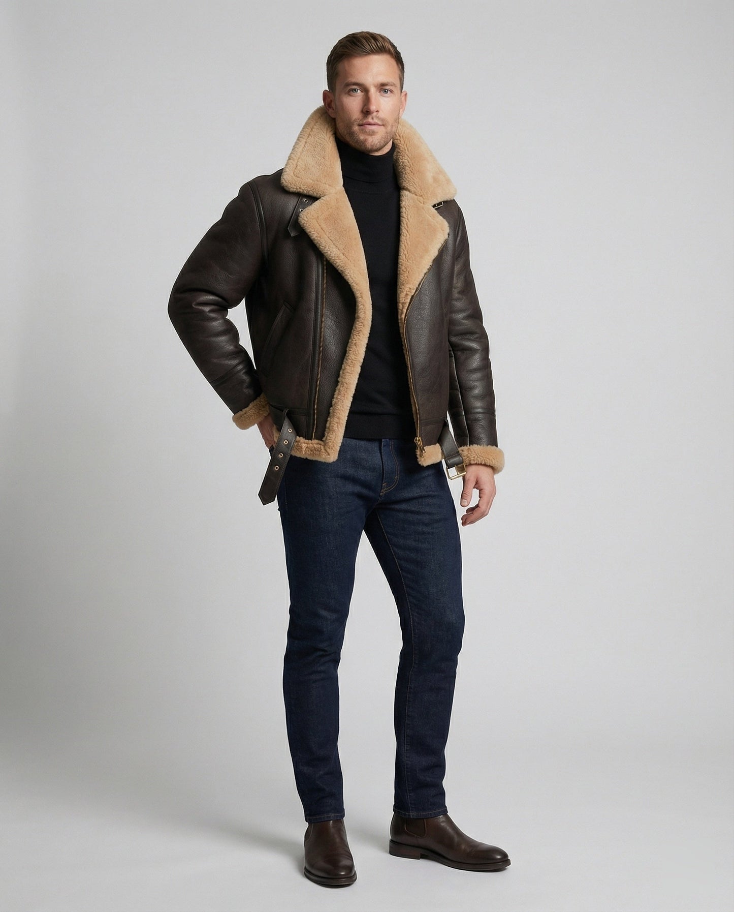 Lammfell Pilotenjacke