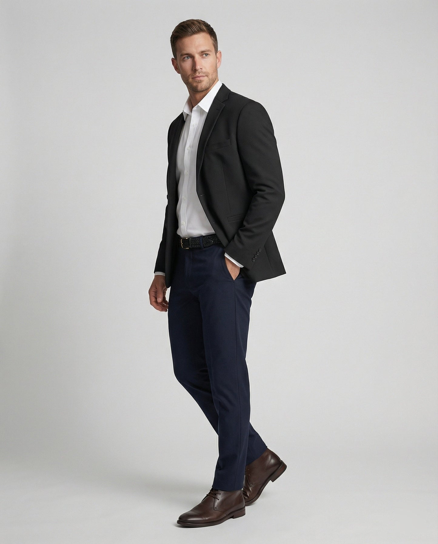 Herren Blazer Strukturstoff Stadtlook