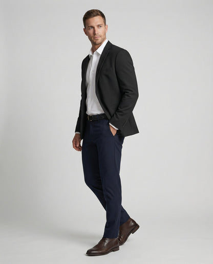 Herren Blazer Strukturstoff Stadtlook