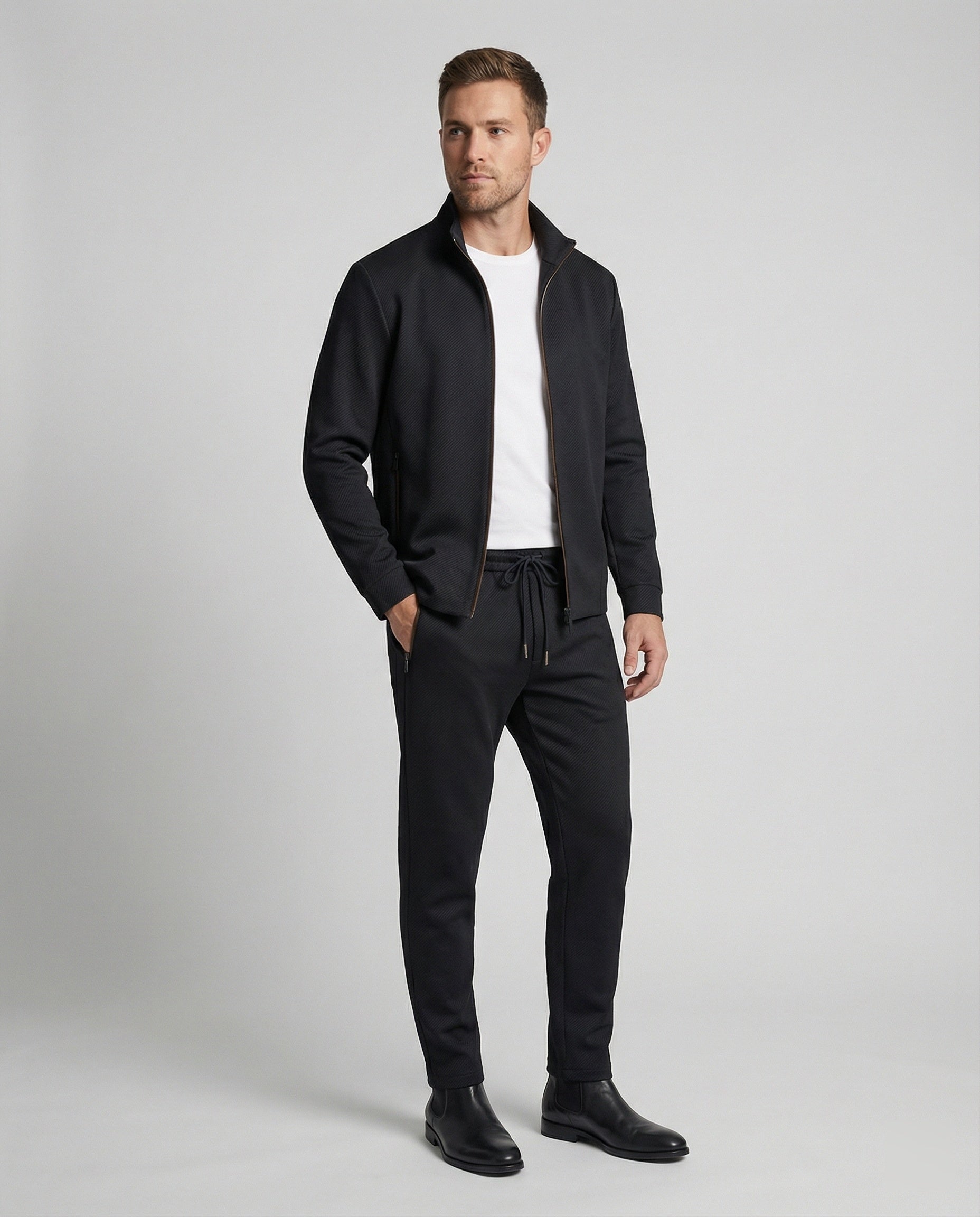 Herren Trainingsanzug Komfort Soft Schwarz - Eveloria