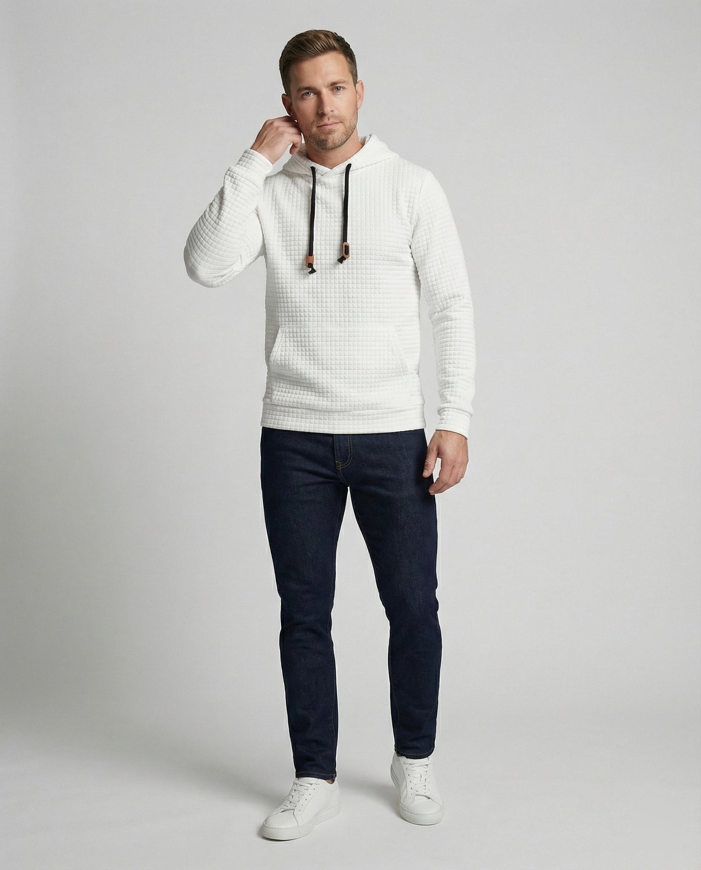 Herren Hoodie Lässig Baumwolle Grau