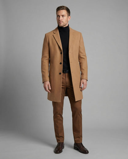 Herren Wolltrenchcoat Elegantes Design