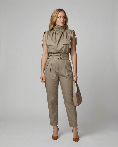 Damen Jumpsuit Ärmellos Modern Stylisch - Eveloria