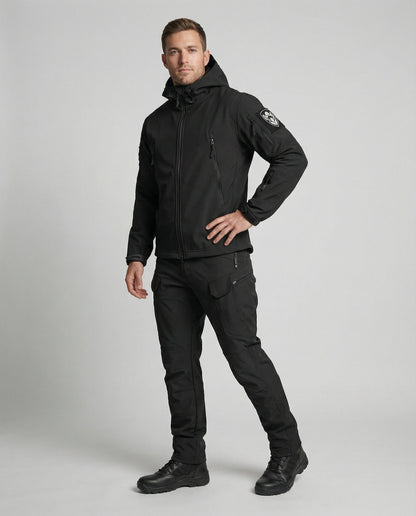 Taktische Outdoor-Jacke und Hose Wasserdicht Schwarz - Eveloria