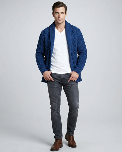 Damen Strickjacke Zopfmuster Warm
