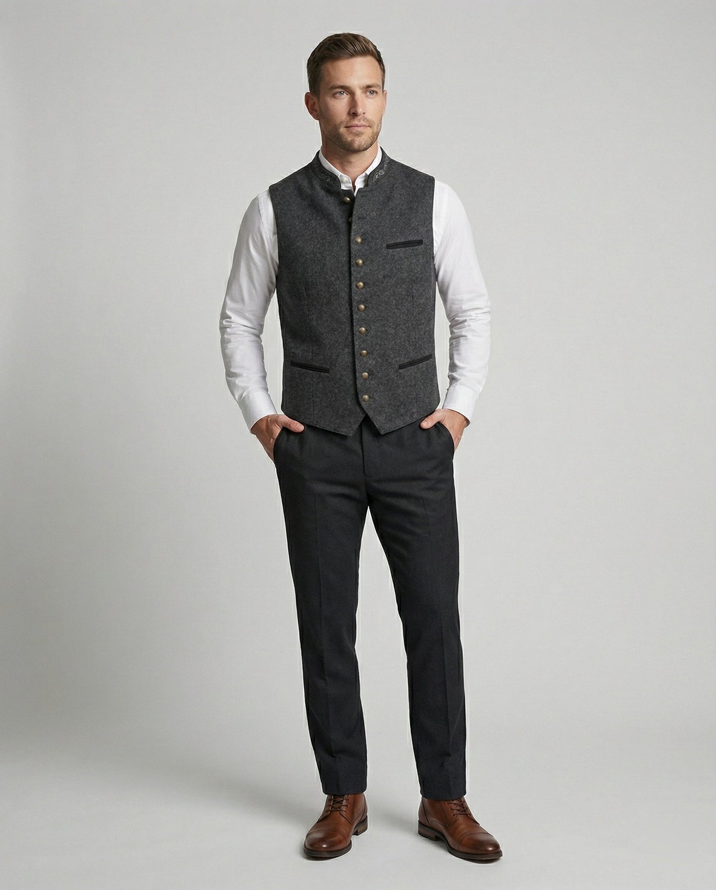 Graue Trachtenweste Elegantes Design