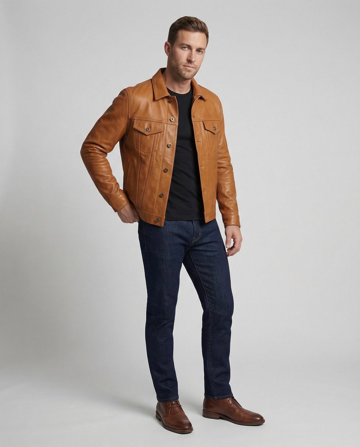Herren Thermojacke Kunstleder