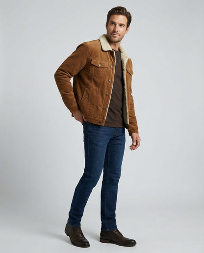 Herren Cordjacke Elegant Braun