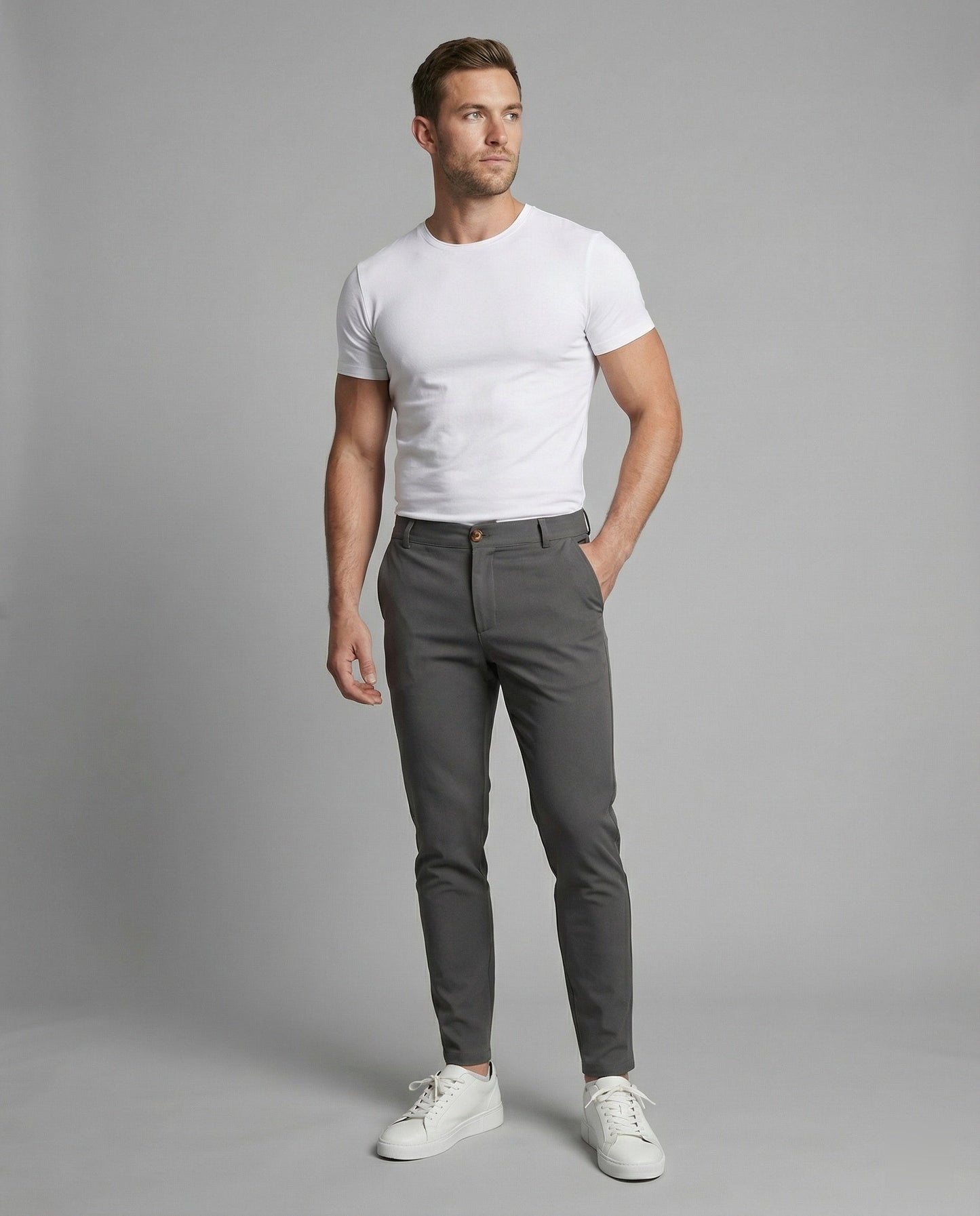 Herren Slimfit Chinohose Elastisch