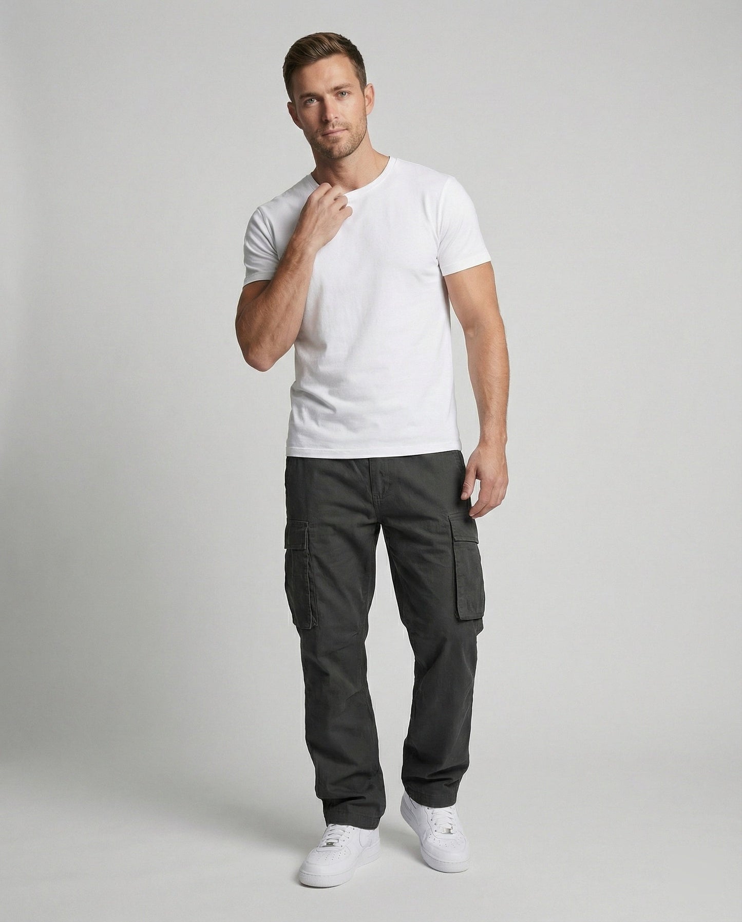 Herren Cargohose Flexibel Sommer Beige - Eveloria