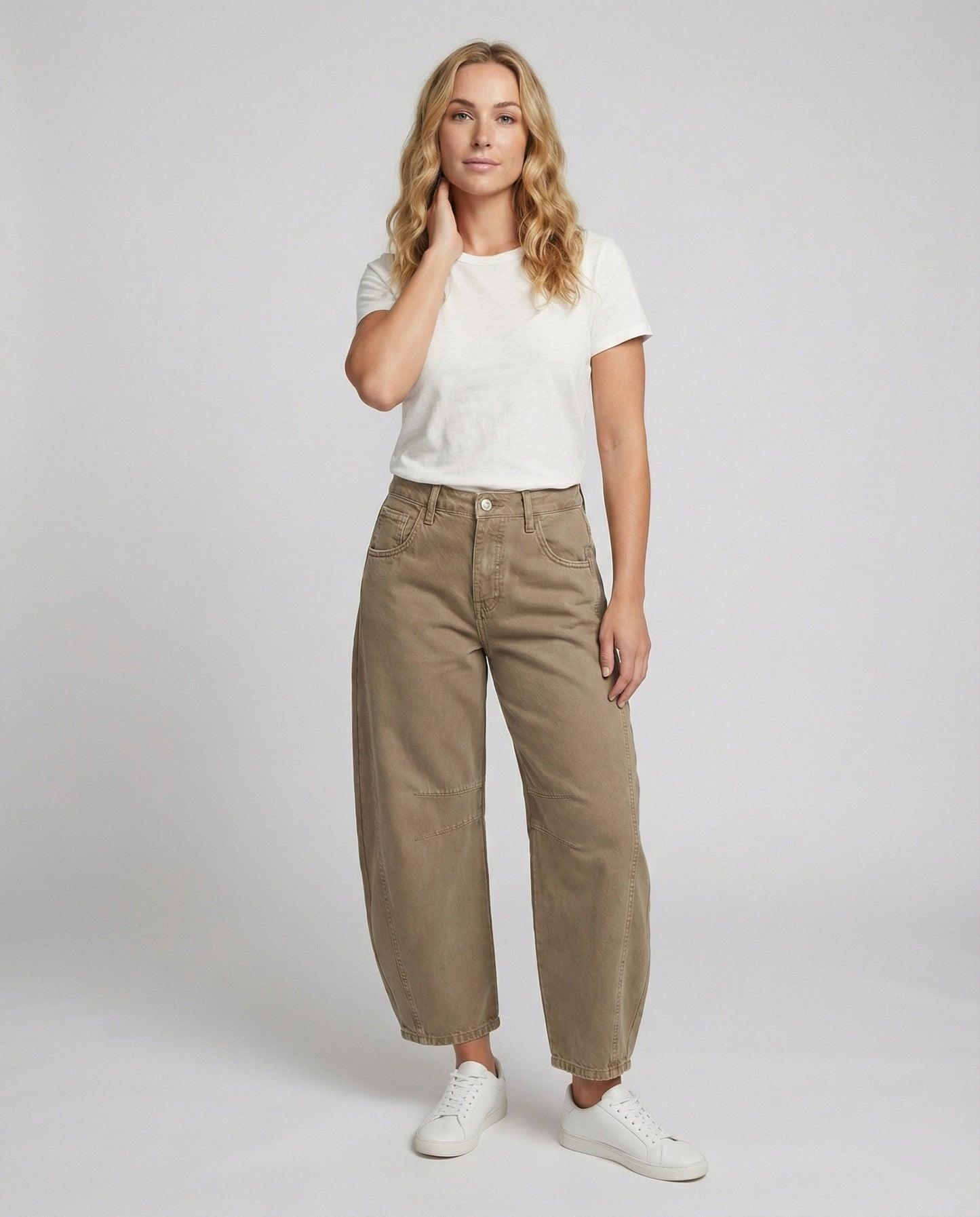 Damen Trendhose Weite Bein Denim - Eveloria