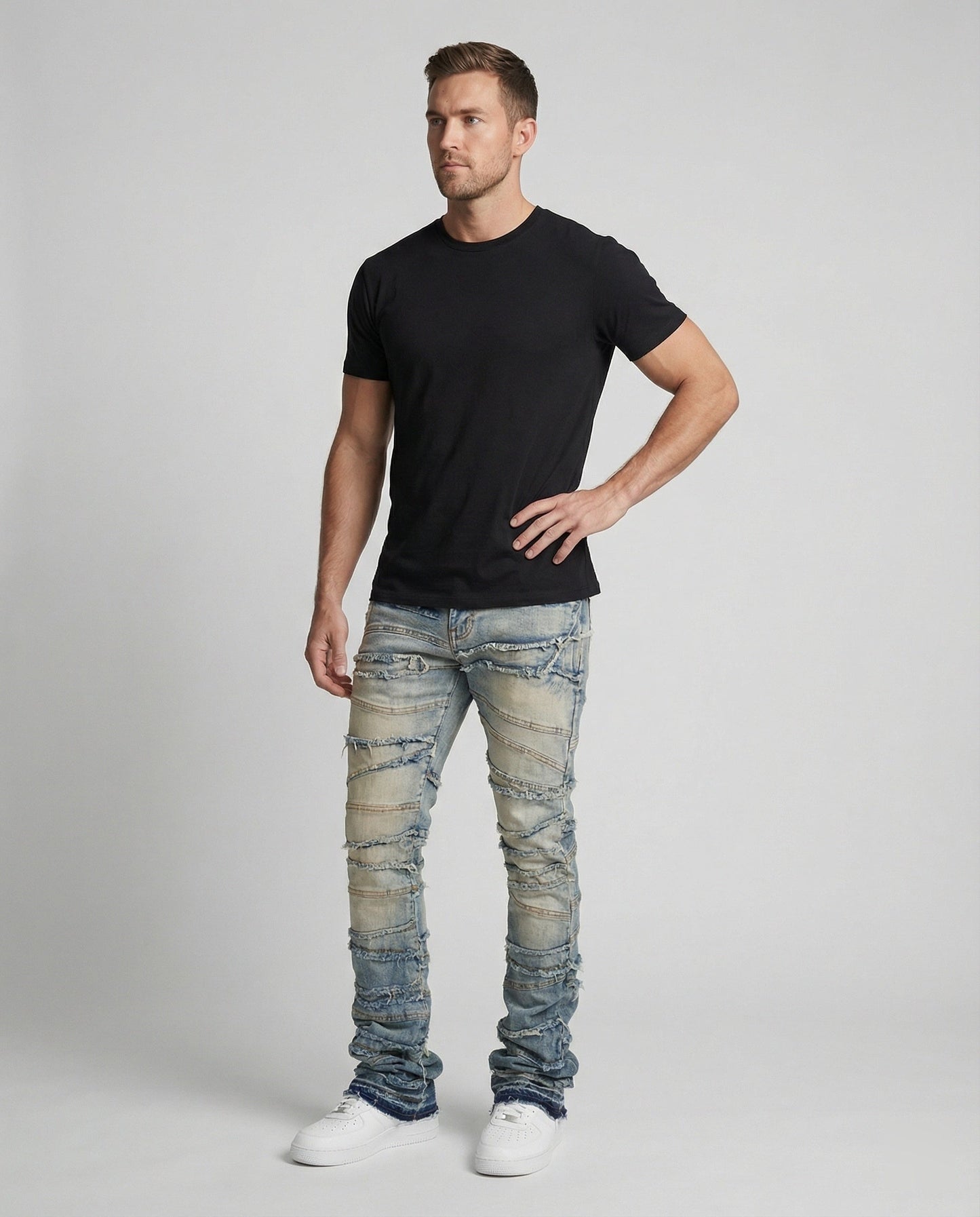 Herren Slimfit Jeans Destroyed dunkelblau