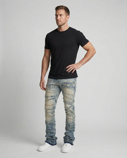 Herren Slimfit Jeans Destroyed dunkelblau