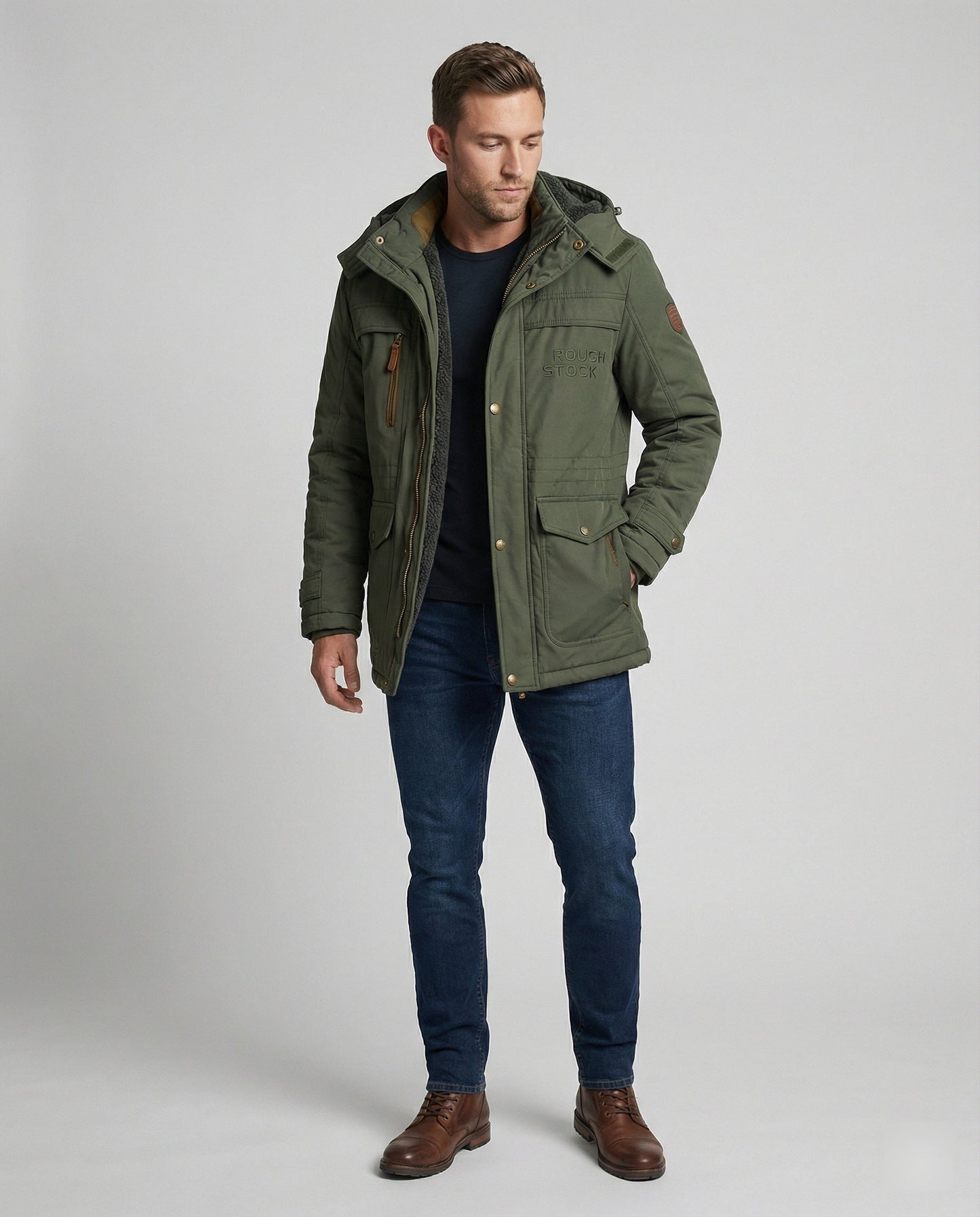 Herren Gepolsterte Jacke Lässig