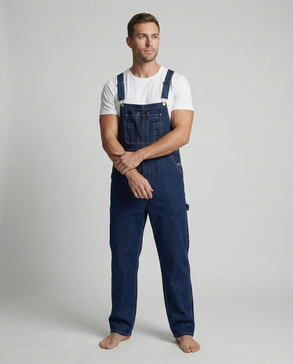 Herren Latzhose Jeans Gerades Bein