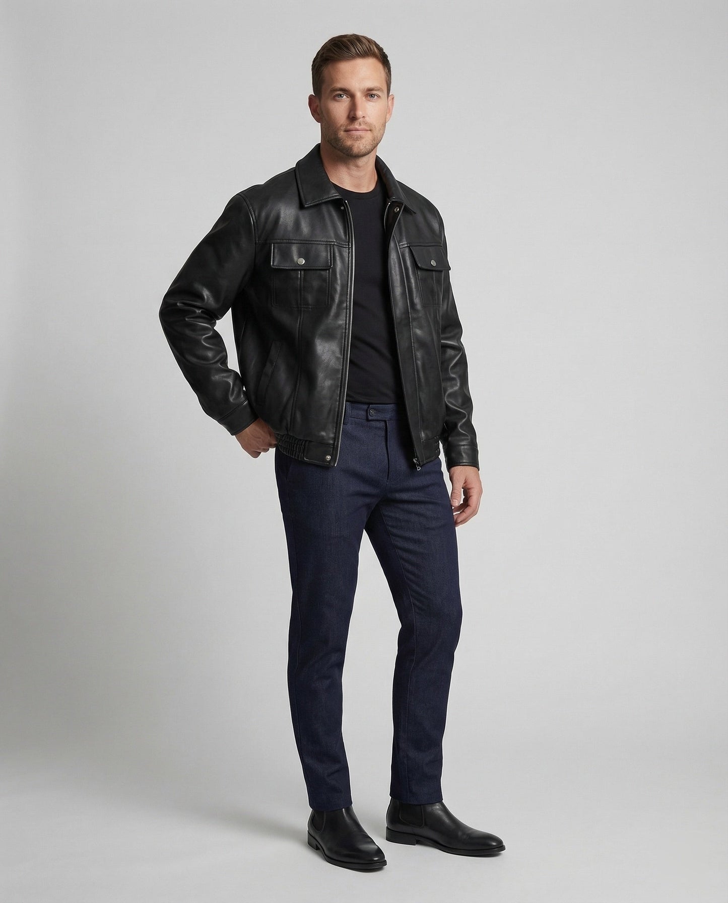 Herren Kunstlederjacke