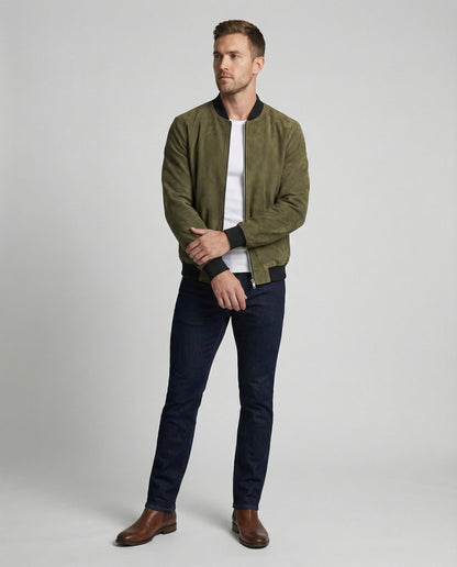 Herren Velours Bomberjacke