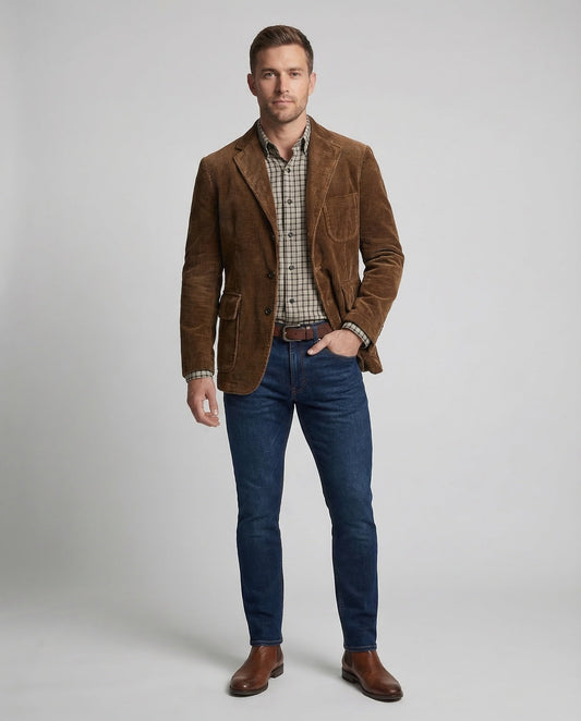 Herren Corduroy Blazer Set Vintage Optik - Eveloria