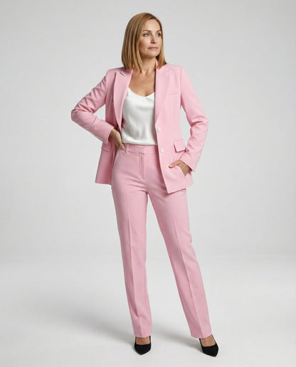 Damen Hosenanzug Set Blazer Schwarz Formell - Eveloria